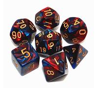 CREEBUY DND - Juego de dados poliédricos rojos y azules para Dungeon and Dragons MTG RPG D&D D20 D12 D10 D8 D6 D4