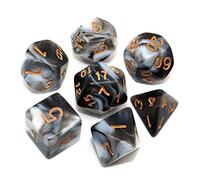 CREEBUY Juego de Dados poliédricos para Dungeon and Dragons, MTG, D20, D12, D10, D8, D6, D4, Color Negro y Blanco