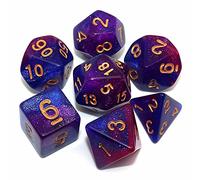 CREEBUY Polyhedral DND - Juego de Dados de Purpurina para Dungeon and Dragons D&D RPG RPG (Cubo de Niebla)