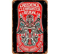 Creedence Clearwater Revival 1970 - Póster retro de metal vintage de 12 x 8 pulgadas, decoración de pared para el hogar, bar, cueva