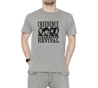 Creedence Clearwater Revival Hombre Camiseta Cuello Redondo Gris Manga Corta Tamaño M Men's Grey Medium Size M