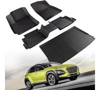 CreekT Alfombrillas para Todo Tipo de Clima y Alfombrilla para Maletero para Hyundai Kona 2024. Alfombrillas de Goma TPE Impermeables OEM para Piso y Forro de Carga, Ajuste Personalizado para Hyundai