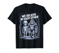Creemos En El Uno del Otro Alien Bigfoot Niños Sobrenaturales Camiseta