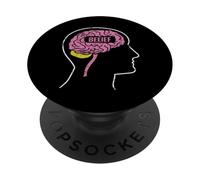 Creencia Poder Cerebral Diseño de Pensamiento PopSockets PopGrip Adhesivo