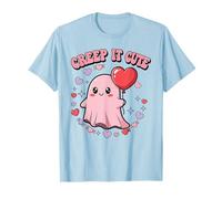 Creep It Cute Kawaii Ghost Divertido Halloween Día de San Valentín Camiseta