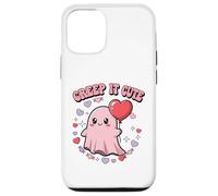 Creep It Cute Kawaii Ghost Divertido Halloween Día de San Valentín Carcasa para iPhone 12/12 Pro