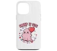 Creep It Cute Kawaii Ghost Divertido Halloween Día de San Valentín Carcasa para iPhone 13 Pro MAX