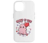 Creep It Cute Kawaii Ghost Divertido Halloween Día de San Valentín Carcasa para iPhone 14