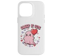 Creep It Cute Kawaii Ghost Divertido Halloween Día de San Valentín Carcasa para iPhone 14 Pro MAX