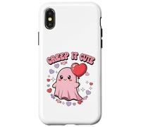 Creep It Cute Kawaii Ghost Divertido Halloween Día de San Valentín Carcasa para iPhone X/XS