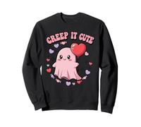Creep It Cute Kawaii Ghost Divertido Halloween Día de San Valentín Sudadera