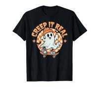 Creep It Real - Camisa de Halloween para niños, Temporada de otoño para Adolescentes y niños Camiseta gráfica económica, Hombre, Negro, L