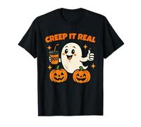 Creep It Real Funny Halloween Cute Ghost and Pumpkin Camiseta