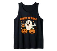 Creep It Real Funny Halloween Cute Ghost and Pumpkin Camiseta sin Mangas