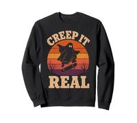 Creep It Real Halloween Fantasma Retro Divertido Sudadera