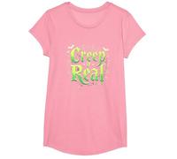 Creep it Real: Tipografía gótica Espeluznante de Halloween Camiseta, Niñas, Rosado, Pequeña