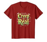 Creep it Real: Tipografía gótica Espeluznante de Halloween Camiseta, Niños, Arándano, 10 años