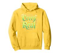 Creep it Real: Tipografía gótica Espeluznante de Halloween Sudadera con Capucha, Unisex para Adultos, Limón, M