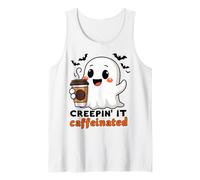 Creepin' It Caffeinated Halloween Ghost Camiseta sin Mangas