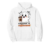 Creepin' It Caffeinated Halloween Ghost Sudadera con Capucha