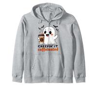 Creepin' It Caffeinated Halloween Ghost Sudadera con Capucha