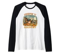 Creepin’ It Country Cute Farm Halloween Animals Camiseta Manga Raglan