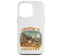 Creepin’ It Country Cute Farm Halloween Animals Carcasa para iPhone 13 Pro