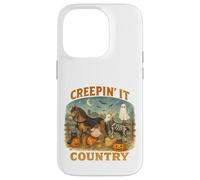 Creepin’ It Country Cute Farm Halloween Animals Carcasa para iPhone 14 Pro