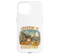 Creepin’ It Country Cute Farm Halloween Animals Carcasa para iPhone 15