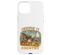 Creepin’ It Country Cute Farm Halloween Animals Carcasa para iPhone 15 Plus