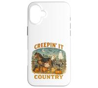 Creepin’ It Country Cute Farm Halloween Animals Carcasa para iPhone 16 Plus