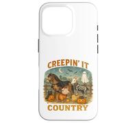 Creepin’ It Country Cute Farm Halloween Animals Carcasa para iPhone 16 Pro