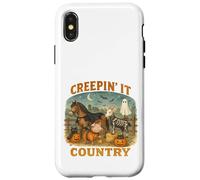 Creepin’ It Country Cute Farm Halloween Animals Carcasa para iPhone X/XS