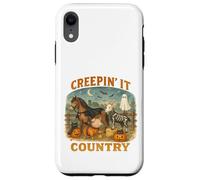Creepin’ It Country Cute Farm Halloween Animals Carcasa para iPhone XR