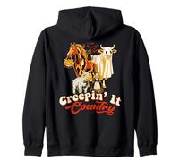 Creepin' It Country Funny Halloween Farm Art Sudadera con Capucha