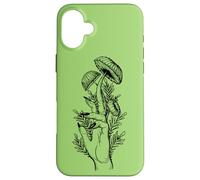 Creepy Art Gothic Goblincore Mushroom Hand Carcasa para iPhone 16 Plus