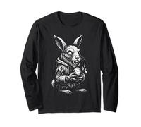Creepy Bunny Rabbit Funny Zombie Egg Hunter Pascua Halloween Manga Larga