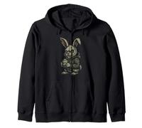 Creepy Bunny Rabbit Funny Zombie Egg Hunter Pascua Halloween Sudadera con Capucha