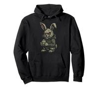 Creepy Bunny Rabbit Funny Zombie Egg Hunter Pascua Halloween Sudadera con Capucha