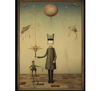 Creepy Child with Balloon Tarot Card Notebook - 8.5x11 Inches, 120 Wide-Ruled Pages, Vintage & Gothic-Inspired Journal