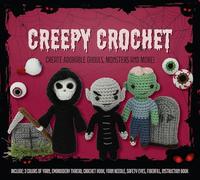 Creepy Crochet Kit: Create Adorable Ghouls, Monsters and More! Includes: 4 Colors of Yarn, Embroidery Thread, Crochet Hook, Yarn Needle, Safety Eyes, Fiberfill, Instruction Book