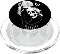 Creepy Cute Anime Schoolgirl Cuddles Skeleton Skull Dark Art PopSockets PopGrip para MagSafe