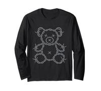 Creepy Cute Barbed Wire Bear Dark Grunge Gótico Punk Gótico Manga Larga
