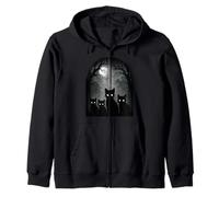 Creepy Cute Kitten Cats Alt Goth Grunge Horror Estética Sudadera con Capucha