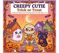 Creepy Cutie Trick Or Treat Halloween Coloring Book: 40 Adorable Kawaii Halloween Scenes to Color for Kids Ages 4-8 Cute Ghosts, Witches, Pumpkins & Trick-or-Treat Fun