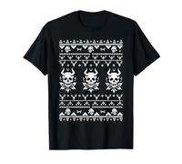 Creepy Demonic Santa Skulls Dark Gothic Christmas Ugly Sweater Camiseta