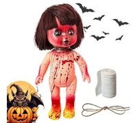 Creepy Doll, Scary Halloween Tree Ornament, Sturdy Lightweight Design, Haunted House Decoration Prop for Indoor Bedroom, Living Room, Party, Yard, Outdoor Garden, Porch, Patio, Home Decor