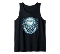 Creepy Evil Payaso Brillante Ojos Azules Camiseta sin Mangas