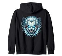 Creepy Evil Payaso Brillante Ojos Azules Sudadera con Capucha