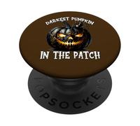 Creepy Halloween Graphic For Darkest Pumpkin In The Patch PopSockets PopGrip Adhesivo